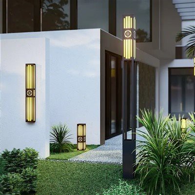 Waterproof New Chinese Style Post Light